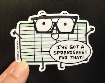 Spreadsheet Sticker Office Decal Work sticker Laptop Sticker Data Analyst Gift Cute Office Sticker Work Supplies Sticker Nerdy Stickers