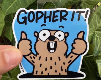 Funny gym sticker gopher personal trainer gift waterproof decals weight lifter new years resolution cute animal lifting novelty