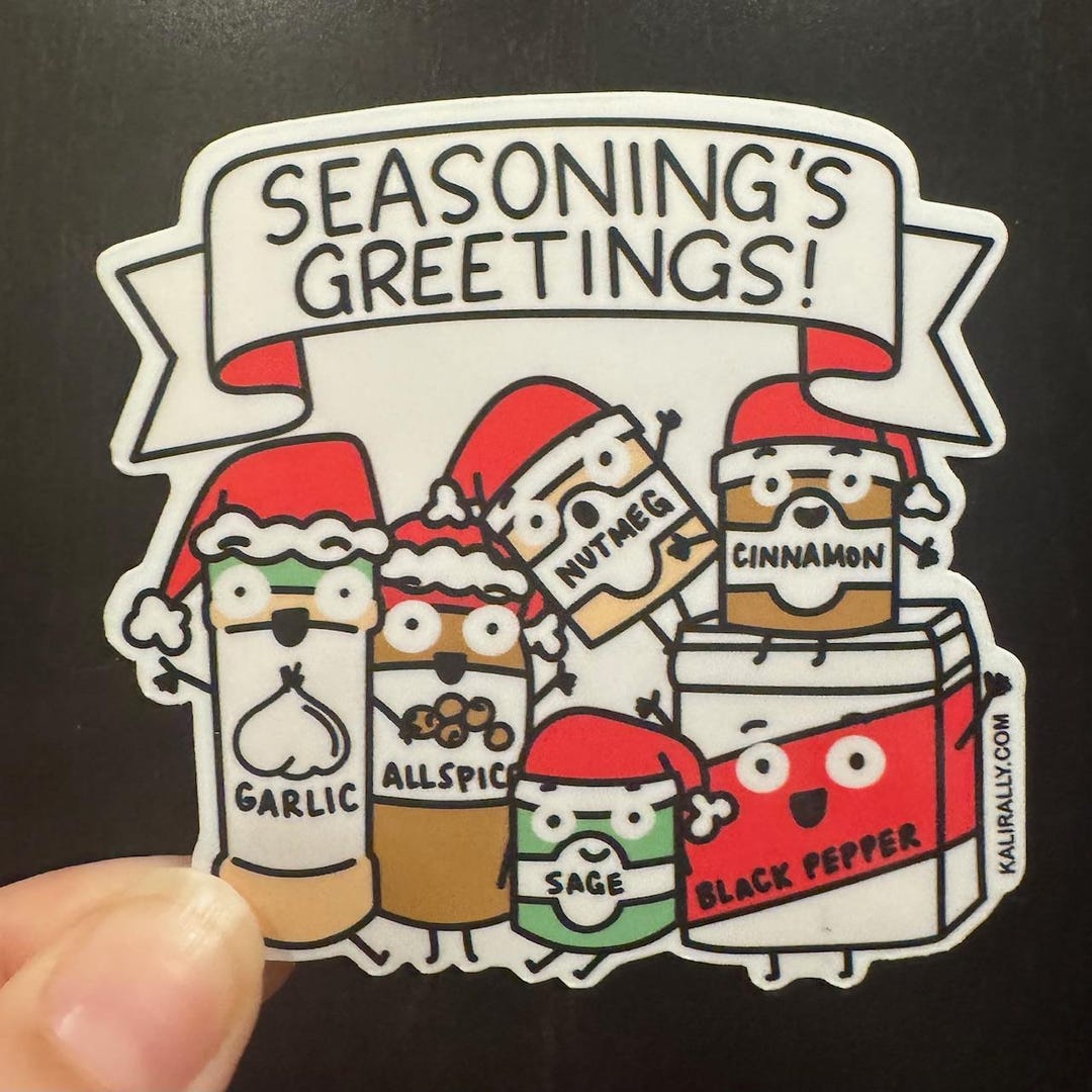 Christmas Stickers Food Stickers Holiday Baking Stickers Cute Spice ...