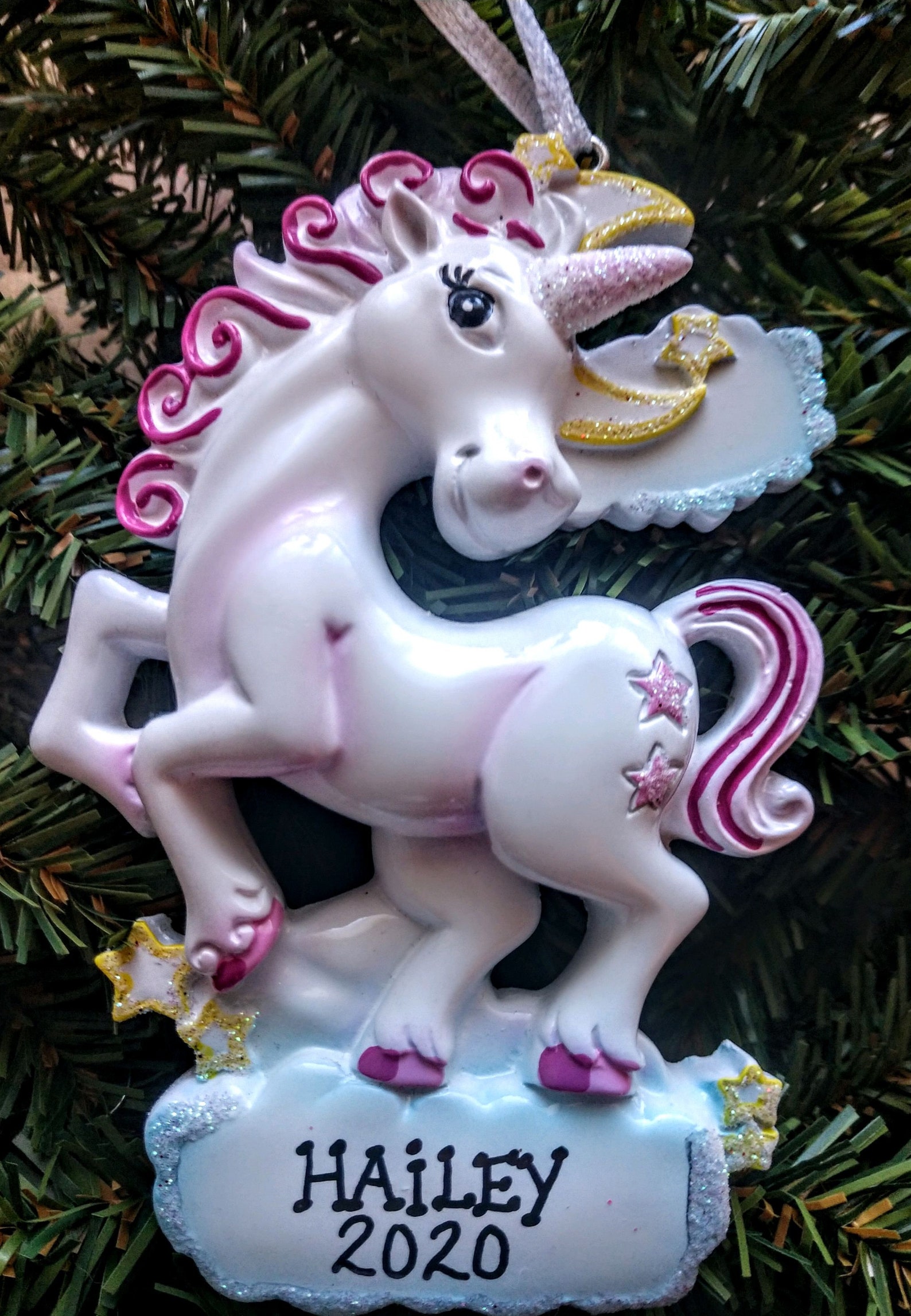 Personalized Unicorn Ornament Etsy
