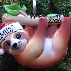 Christmas Sloth Personalized Ornament