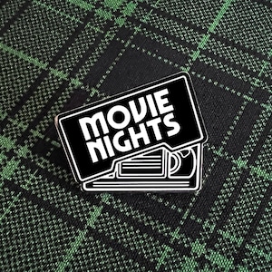Movie Nights Glow in the Dark Enamel Pin