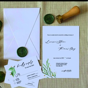 Carte d'invitation de mariage personnalisée, mariage aquarelle, jeu de cartes d'invitation