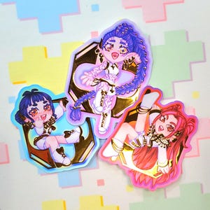 K-Pop Demon Hunters ⟡*⊹ Huntrix Golden Hot Foil Stickers