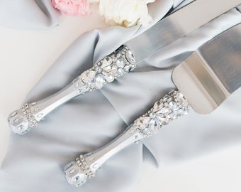 Wedding cake cutting set, Gold or Silver Wedding Cake server set Wedding Cake Cutting set, Personalized wedding cake knife & server