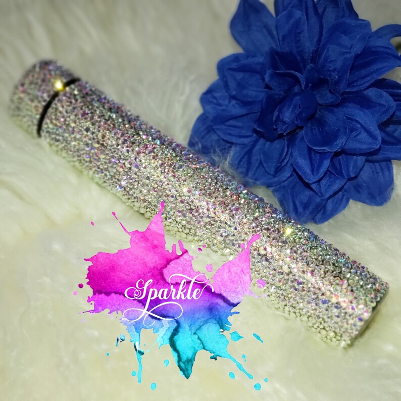 Personalized Luxe Crystal Bling Stainless Steel 8 Ounce Skinny Etsy