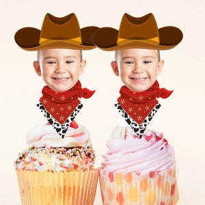 Toppers Cupcake Cowboy, Decorazioni Compleanno Cowboy, Toppers Cupcake Cowgirl, Decorazioni Festa Cowboy, Cupcake Cowboy, Toppers Cupcake Western