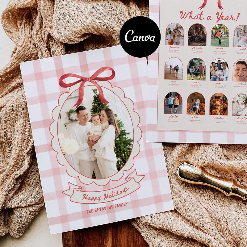 Pink Funky Christmas Card - Etsy