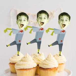 Zombie Cupcake Topper Printable, Halloween Cupcake Toppers, Halloween Party Decorations, Spooky Halloween Decor, Spooky Cupcake Toppers
