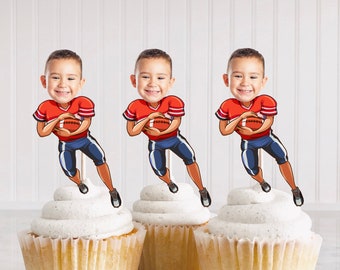 Football Birthday Cupcake Topper, Football Birthday Cupcake Topper, American football Cake Toppers, American football cupcake toppers