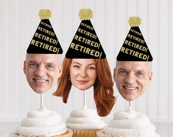 Retirement Cupcake Topper Printable, Retirement Party Decor, Retirement Decorations, Happy Retirement Party, Retirement Cake Topper