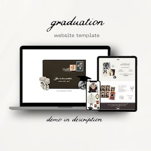 Plantilla de invitación para sitio web de graduación, invitación con foto de graduación de último año (Canva), anuncio de graduación editable (clase de 2026, enfermería, derecho, escuela secundaria)
