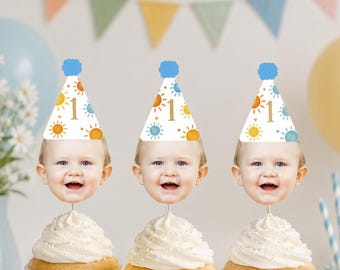 First Trip Around the Sun Cupcake Toppers, Boho Sunshine Birthday Cupcake Toppers, Sun Themed Birthday Toppers, Sunshine Birthday Decor