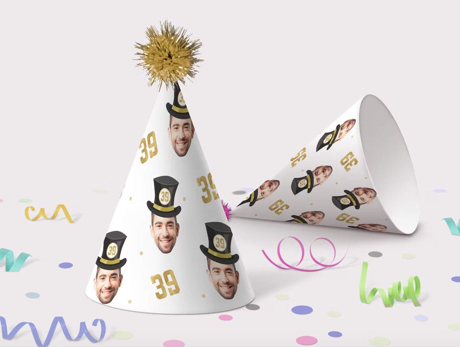 Birthday Party Hats Adults, Printable Birthday Party Hats, 30th Birthday Decorations, Birthday Decorations for Men, Retirement Decorations