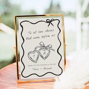 To All The Love Stories That Came Before Us Sign, Generations of Love Sign, Wedding Memorial Table Decor, Thank You For Showing Us The Way