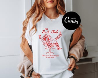 Plantilla de logotipo de vaquera soltera, diseño de camiseta de regalo de fin de semana de despedida de soltera, plantilla editable dibujada a mano estilo costero