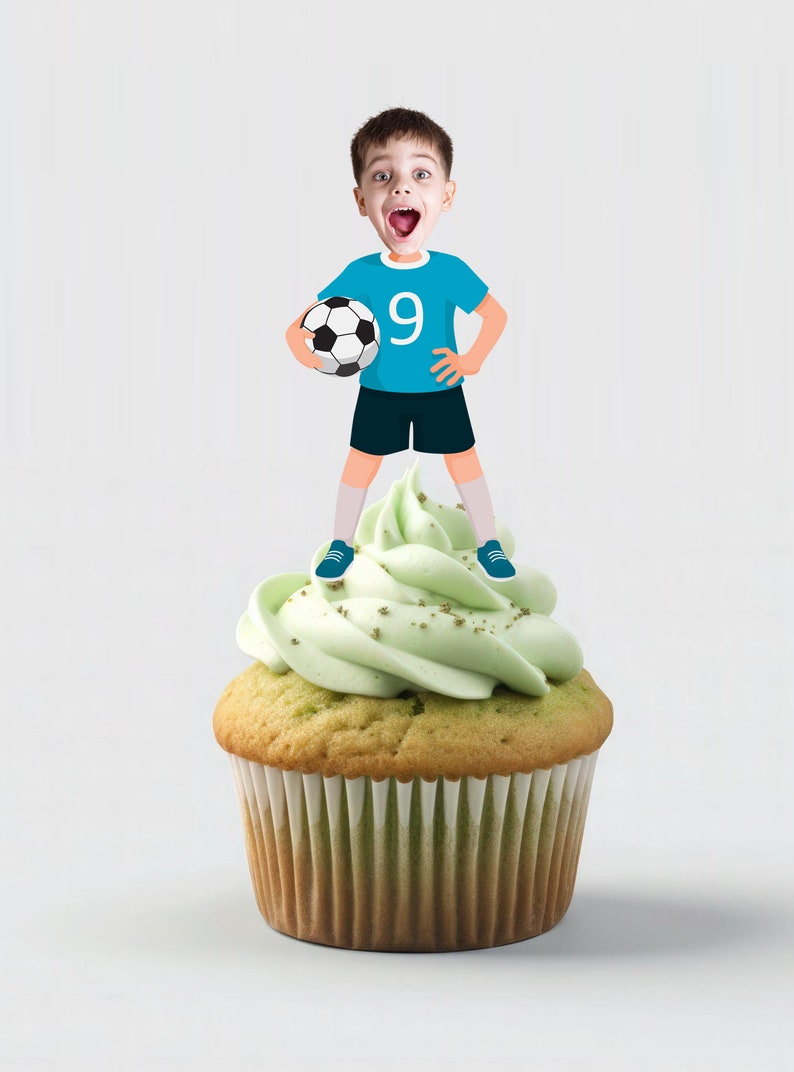 Football Cupcake Topper Printable Soccer Player Cupcake - Etsy