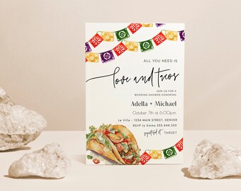 Alles was du brauchst ist Liebe und Tacos Einladung, lassen Sie uns Fiesta Hochzeitsdusche einladen druckbare, mexikanische Coed Brautdusche, Fiesta Brautdusche