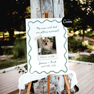 Dog Wedding Welcome Sign, Pet Welcome Sign, Photo Dog Welcome Sign Template, Personalized Pet Wedding Decor, Wedding Signs Canva, Cats