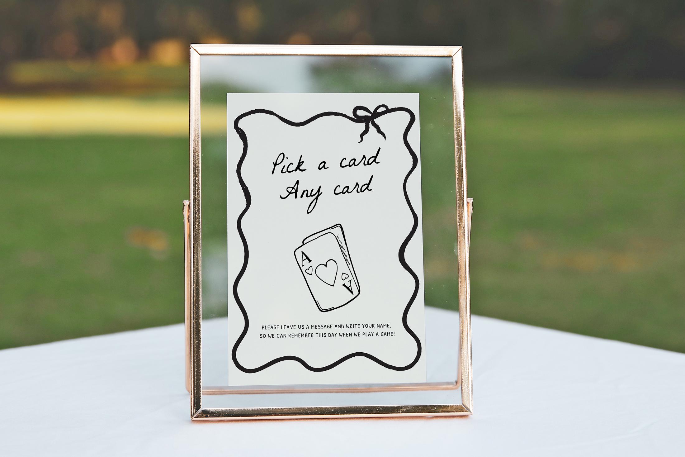 Pick a Card Wedding Sign, Playing Cards Guestbook Sign, Alternative ...