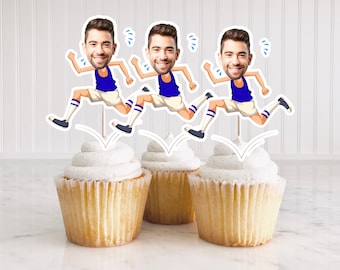 Runner Marathon Cupcake Topper, Running Cupcake Topper, Marathon Cupcake Topper, Sports Birthday Theme, Face Cupcake Topper Printable DIY