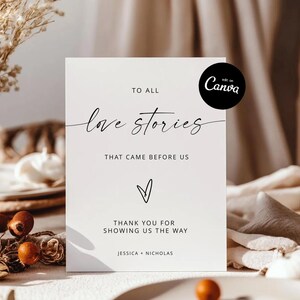 To All The Love Stories That Came Before Us Sign, Generations of Love Sign, Wedding Memorial Table Decor, Thank You For Showing Us The Way