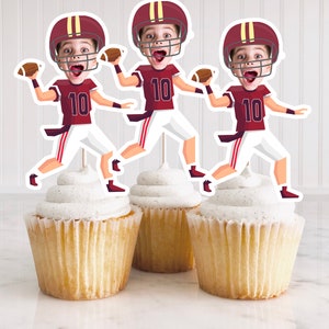 Quarterback Cupcake Toppers Printable, American football Cake Toppers, American football Cupcake Toppers, Football Birthday Cupcake Topper