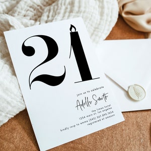 21st Birthday Invitation Template, Twenty One Birthday Invitation Template, Male 21st Birthday invite, Modern 21st Birthday Evite Text