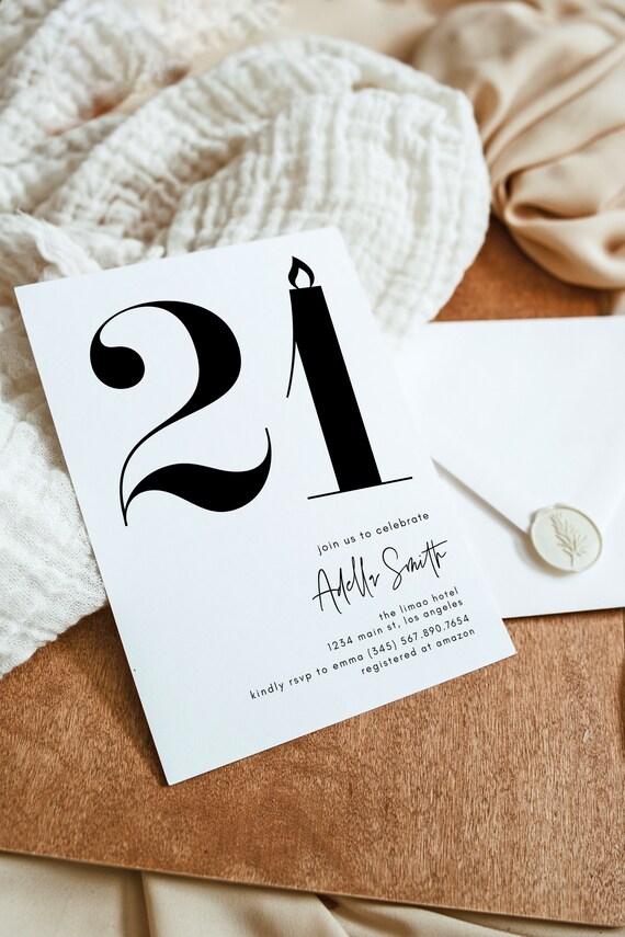 21st Birthday Invitation Template, Twenty One Birthday Invitation Template, Male 21st Birthday invite, Modern 21st Birthday Evite Text