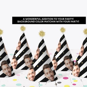 Printable Party Hats Party, Birthday Party Hats, Birthday Party Hats, Custom Face Party Hat, Hats for Parties, DIGITAL ONLY