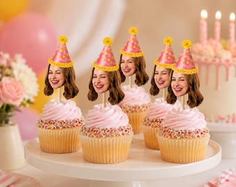 Personalized Face Cupcake Toppers, Funny cupcake topper, BirthdayCupcake Toppers Adult, 30th birthday gift for him, 30th Birthday Decor