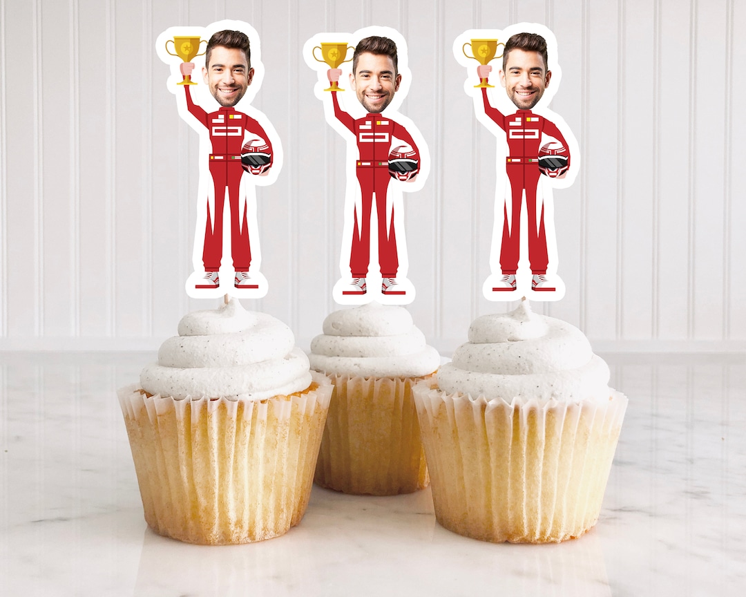 48 Race Car Decorations: Edible Cupcake Toppers -Mini Race Track Cake Decorations For Birthday Parties