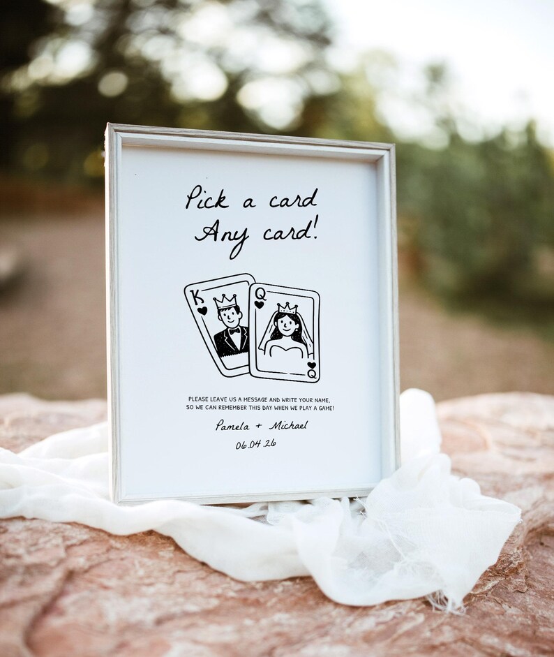 Playing Card Guest Book Sign, Pick a Card Guestbook Sign Template ...