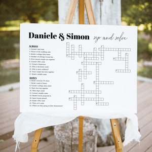 Modern Wedding Crossword Puzzle Game for Reception, Wedding Puzzle Ice Breaker Game, Printable Wedding Crossword, Bridal Crossword Puzzle