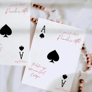 Bearbeitbare Kasino-Geburtstagseinladung, 21.30.40.50.Poker-Geburtstagsfeier, Kasino-Nacht, Kasino-Ruhestand, Spielkarten-Poker Evite