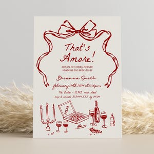 That's Amore Bridal Shower Invitation Template, Italian Bridal Shower Invite, That's Amore Engagement, Hand Drawn Wedding Invite, Rehearsal