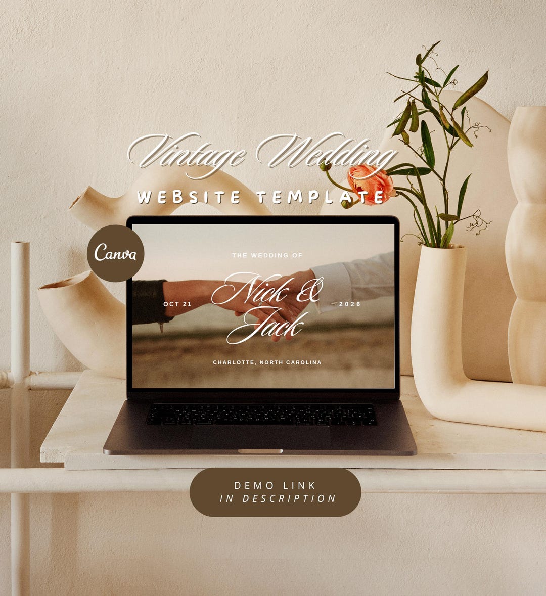 Minimalist Wedding Website Template With Customizable Canva Wedding ...