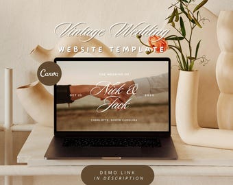 Minimalist Wedding Website Template With Customizable Canva Wedding Website RSVP Website Digital Invitation Save The Date Website