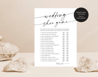 Wedding Shoe Game, Fun Couples Game, Minimalist Couples Shoe Game, Wedding Shower Games for Guests, Modern Bridal Shower Game DIY