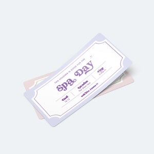 Spa Day Coupon Certificate, Birthday Spa Day Coupon, Spa Voucher ...