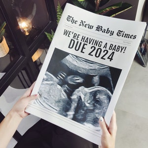 Extra! Extra! We're Having a Baby!, Pregnancy Announcement Newspaper,  Creative Pregnancy Announcement Template, Baby News, DUE 2023 2024