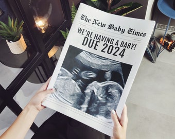 Extra! Extra! We're Having a Baby!, Pregnancy Announcement Newspaper,  Creative Pregnancy Announcement Template, Baby News, DUE 2023 2024