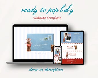 Ready To Pop Baby Shower Website Invitation – Editable Canva Template,  Soda Pop Baby Shower Invite, Gender Neutral Baby Shower Party