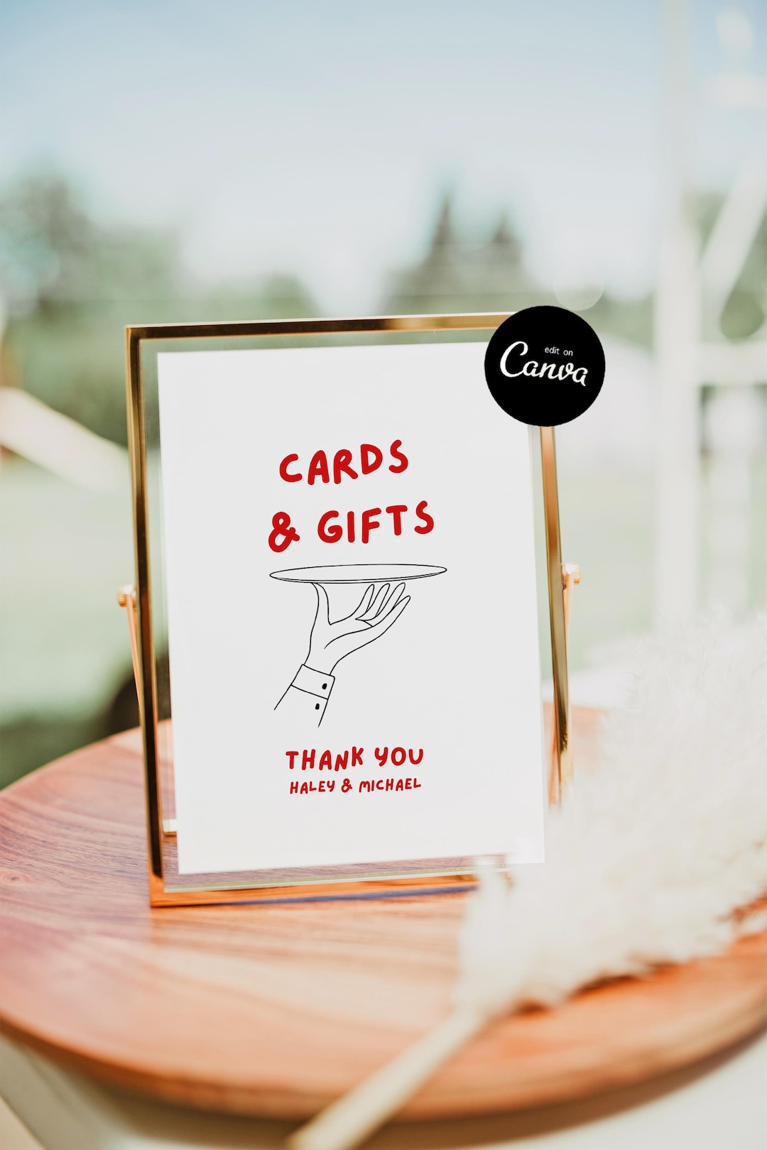 Hand Drawn Cards and Gifts Sign Template, Wedding Card Box Sign ...
