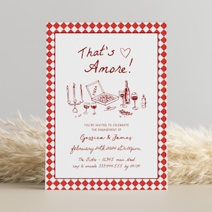 That's Amore Rehearsal Dinner Invitation Template, Editable Italian Dinner Party Invite, Thats Amore Engagement Party Invites, Hand Drawn