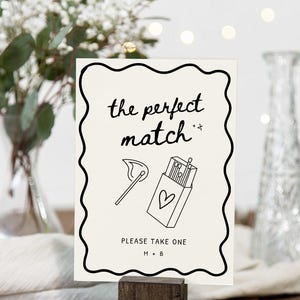 Wedding Match Box Favor Sign, Perfect Match Favor Sign, Unique Match ...