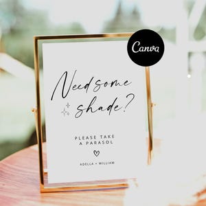 Wedding Parasol Sign, Please Take a Parasol Template, Wedding Umbrella Sign, Minimalist Wedding Signs, Signs for Wedding Canva Editable