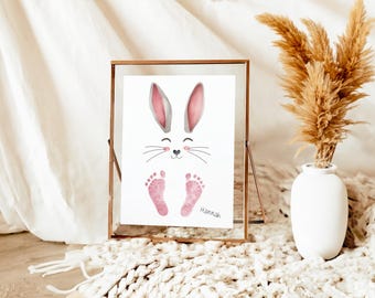 My First Easter Print, Easter Foot Print Sign, Footprint Handprint Art Digital, Keepsake Memory Craft, Easter Bunny Printable Craft, DIY