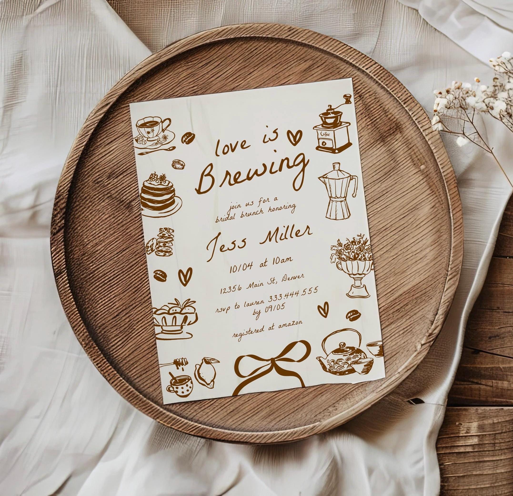 Love is Brewing Bridal Shower Invitation, Editable Coffee Lover’s Party Invite, The Perfect Blend Invitation, Espresso Party Invitation