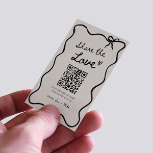Capture the Love Wedding QR-codekaart, handgetekende trouwfotokaart, QR-code trouwkaart, direct downloaden, bewerkbare afdrukbare download